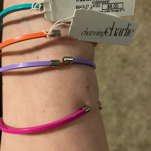 Charming Charlie colored bangle bracelets lot - Picture 4 of 8